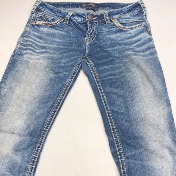 VINTAGE SILVER AIKO LOW STRAIGHT JEANS 30x34 🦋 - Picture 5 of 11